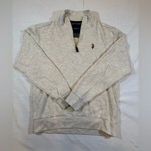 U.S. Polo Association Men's Cream Zip Up Sweater